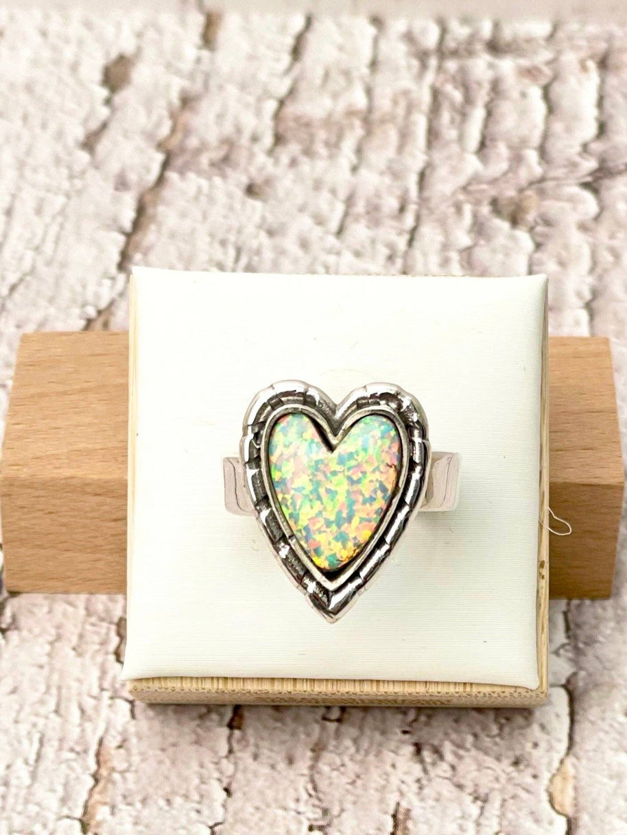 Love Is In The Air Heart Slab Ring