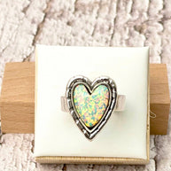 Love Is In The Air Heart Slab Ring