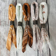 Terracotta Hues Bandanas & Leather Slides