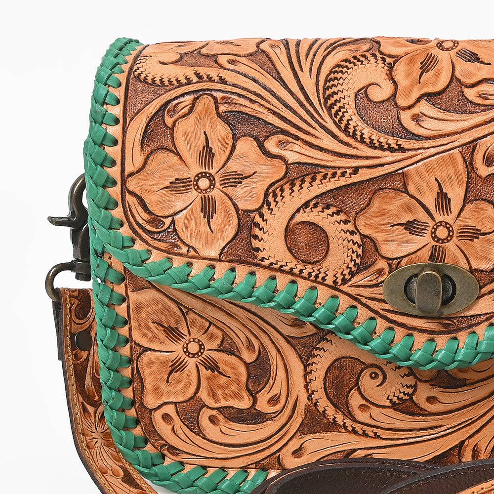 Black & White Tooled Leather Purse