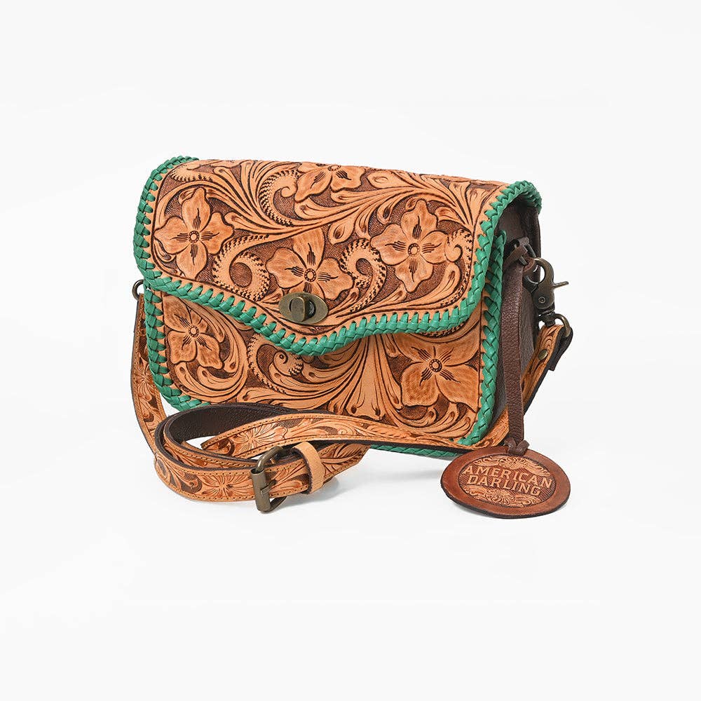 Black & White Tooled Leather Purse
