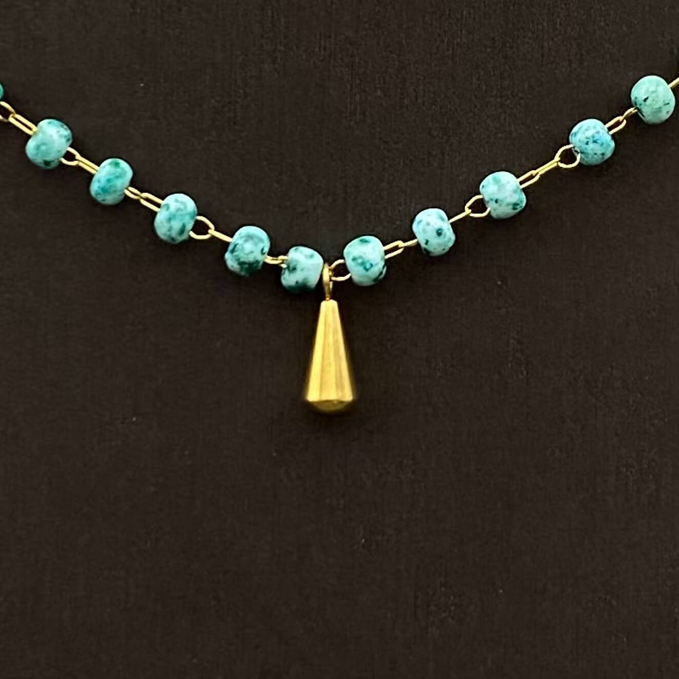 18K GP SS Seed Bead Chain Necklace
