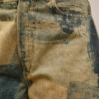 Washed Patchwork Vintage Barrel Jeans