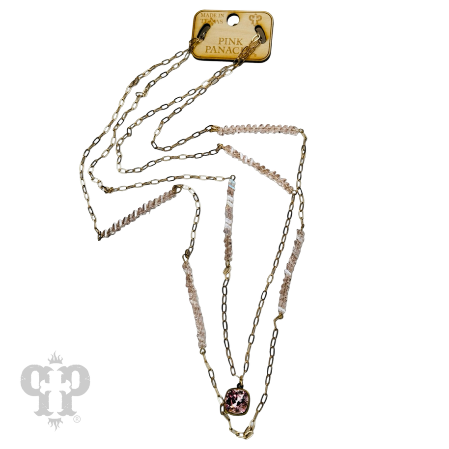 Swarovski® crystal paperclip chain necklace