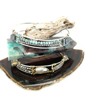 Handmade Get in Line Crystal Cuff Bracelet
