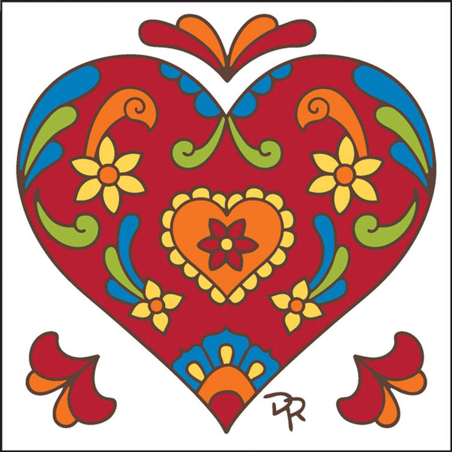 Talavera Heart Tile (8574)