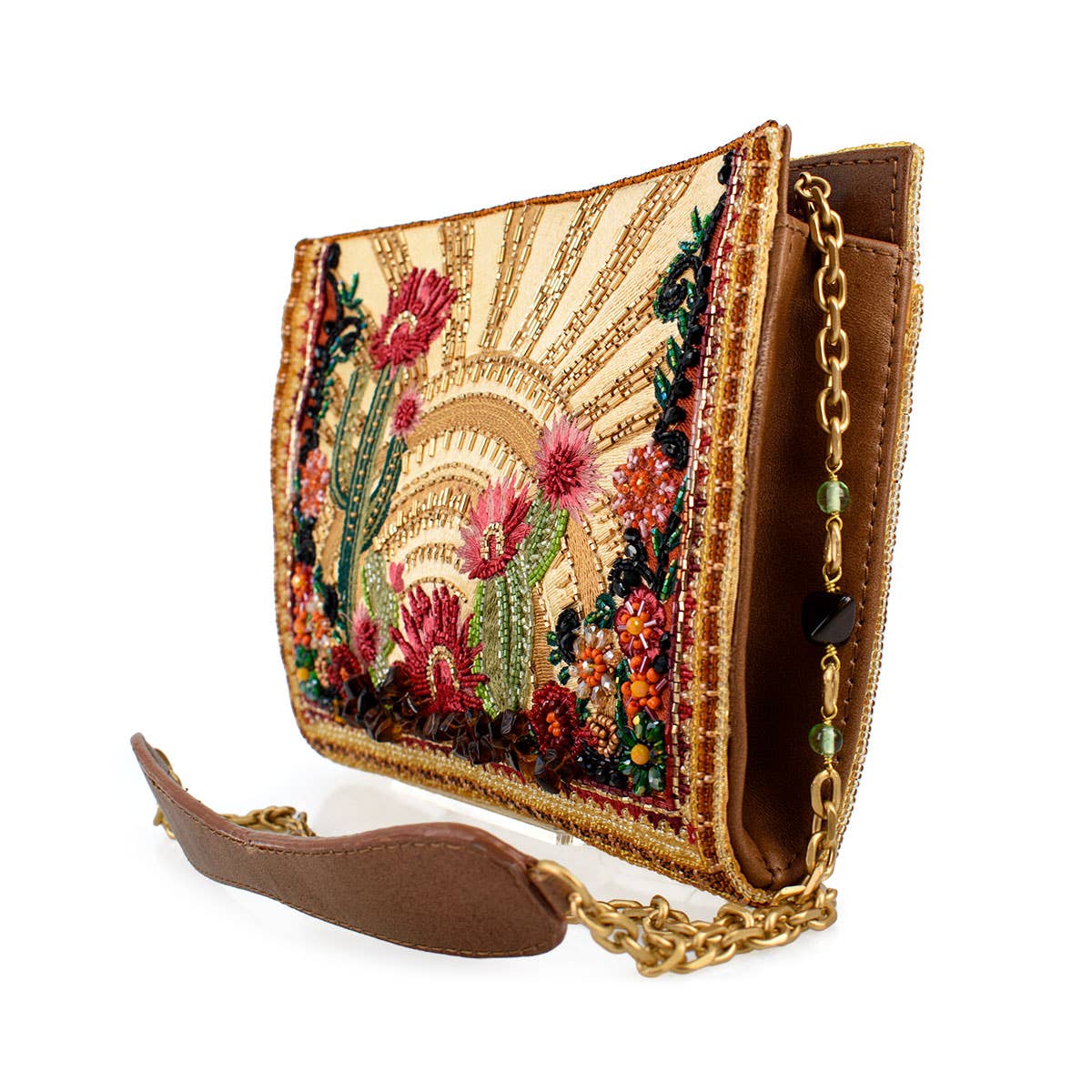 Beaded Cactus and Floral Crossbody