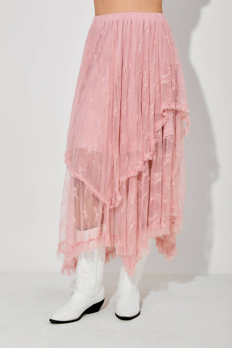 Lace Layered Hem Skirt