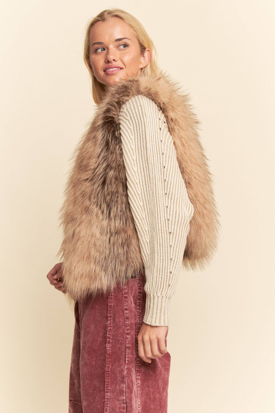 Faux Fur Layering Vest