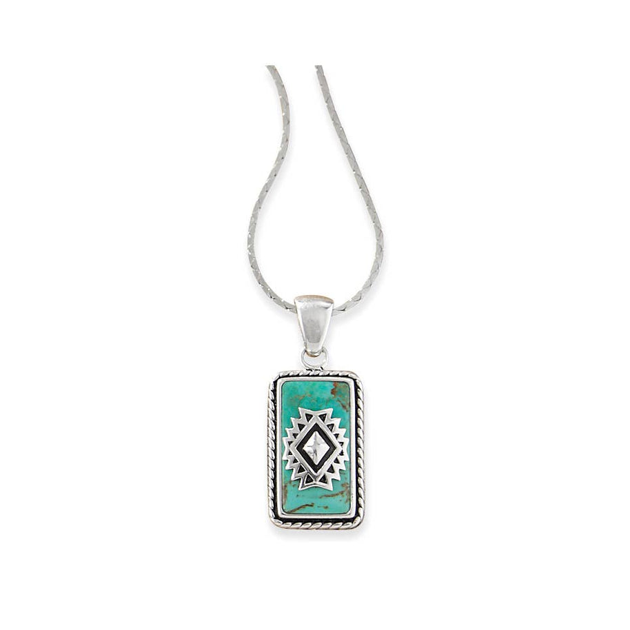 Sterling & Turquoise Southwest Overlay Pendant