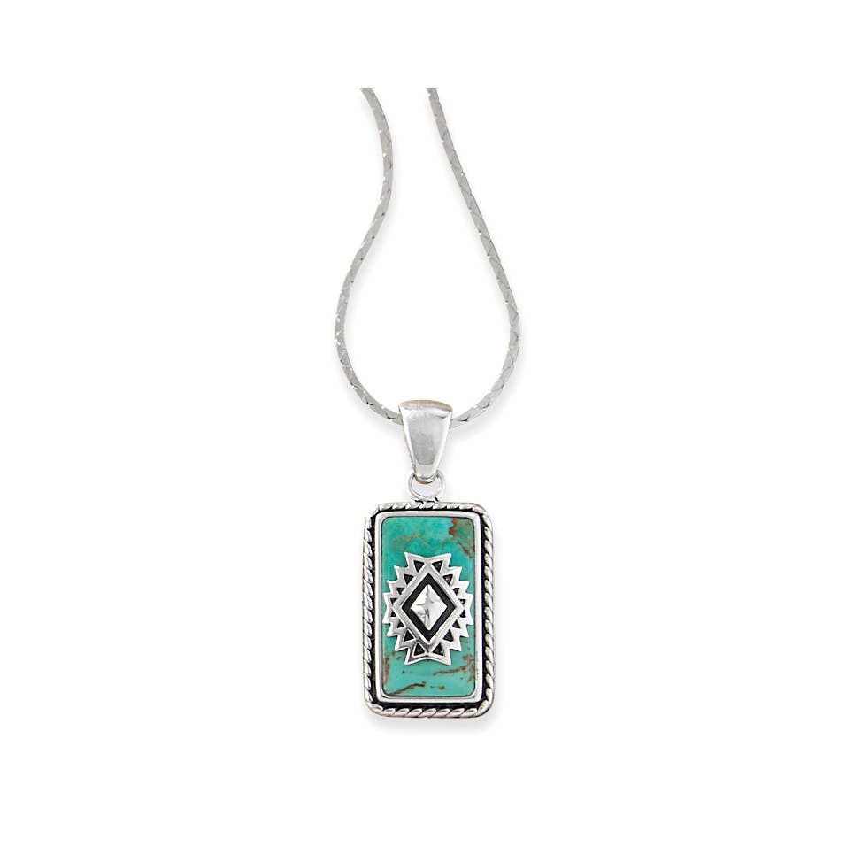 Sterling & Turquoise Southwest Overlay Pendant