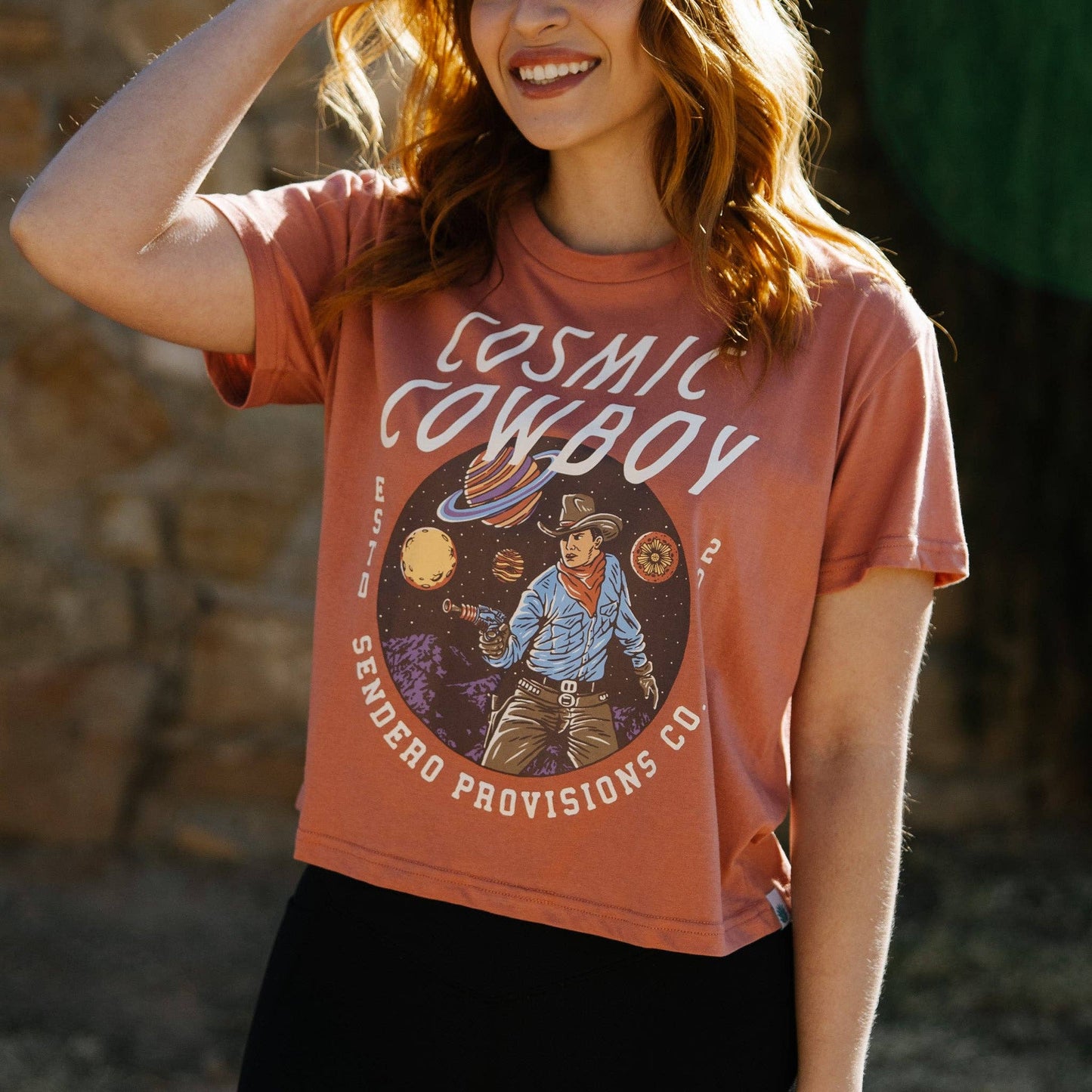 Cosmic Cowboy Women's Crop Tee