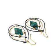 Handmade Chrysocolla Strikes Earrings