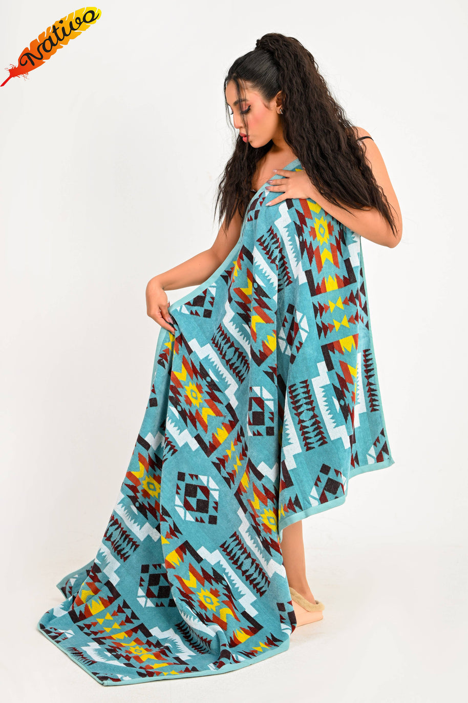 Santa Fe Sky Blue Beach Towel