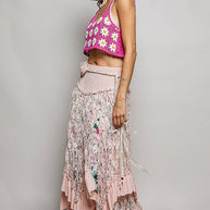 Reverse Ruffle Lace Skirt