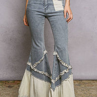 Vintage Washed Ruffle Jeans