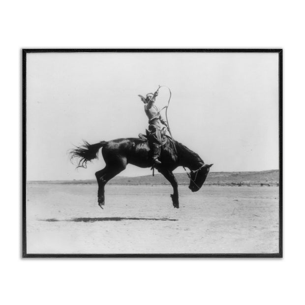 Galloping Rodeo Cowgirl Framed Art