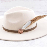 Concho Feather Hat Pin, Natural