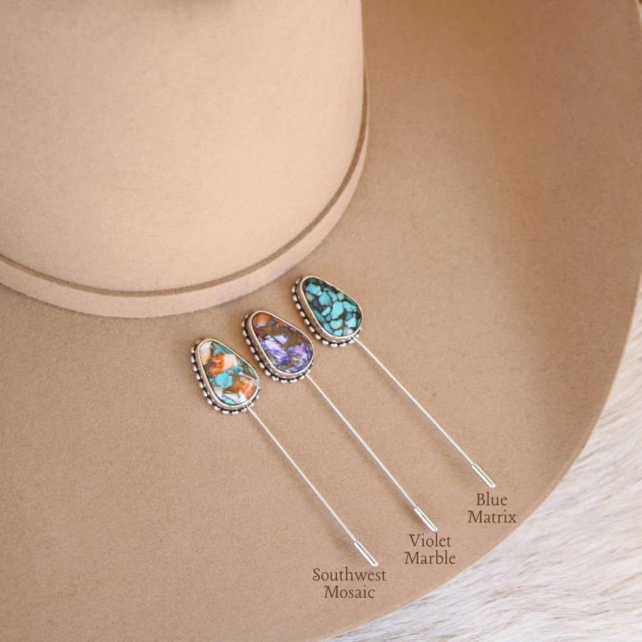 Blue Matrix Hat Pin