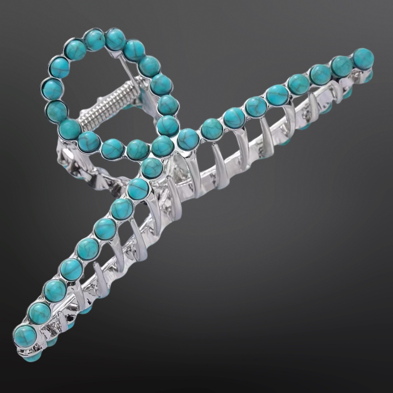 Faux Turquoise Claw Clip -