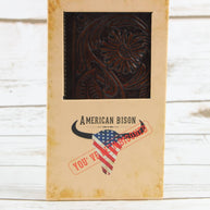 Tooled Leather Men's Long Wallet, Brown