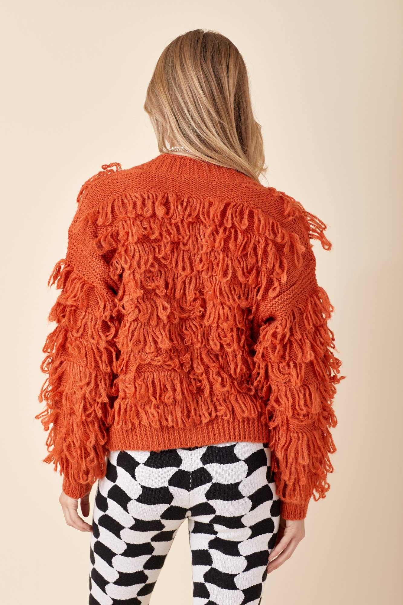 Orange Fringe Cardigan