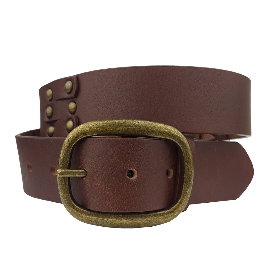 Genuine Studded Leather Belt