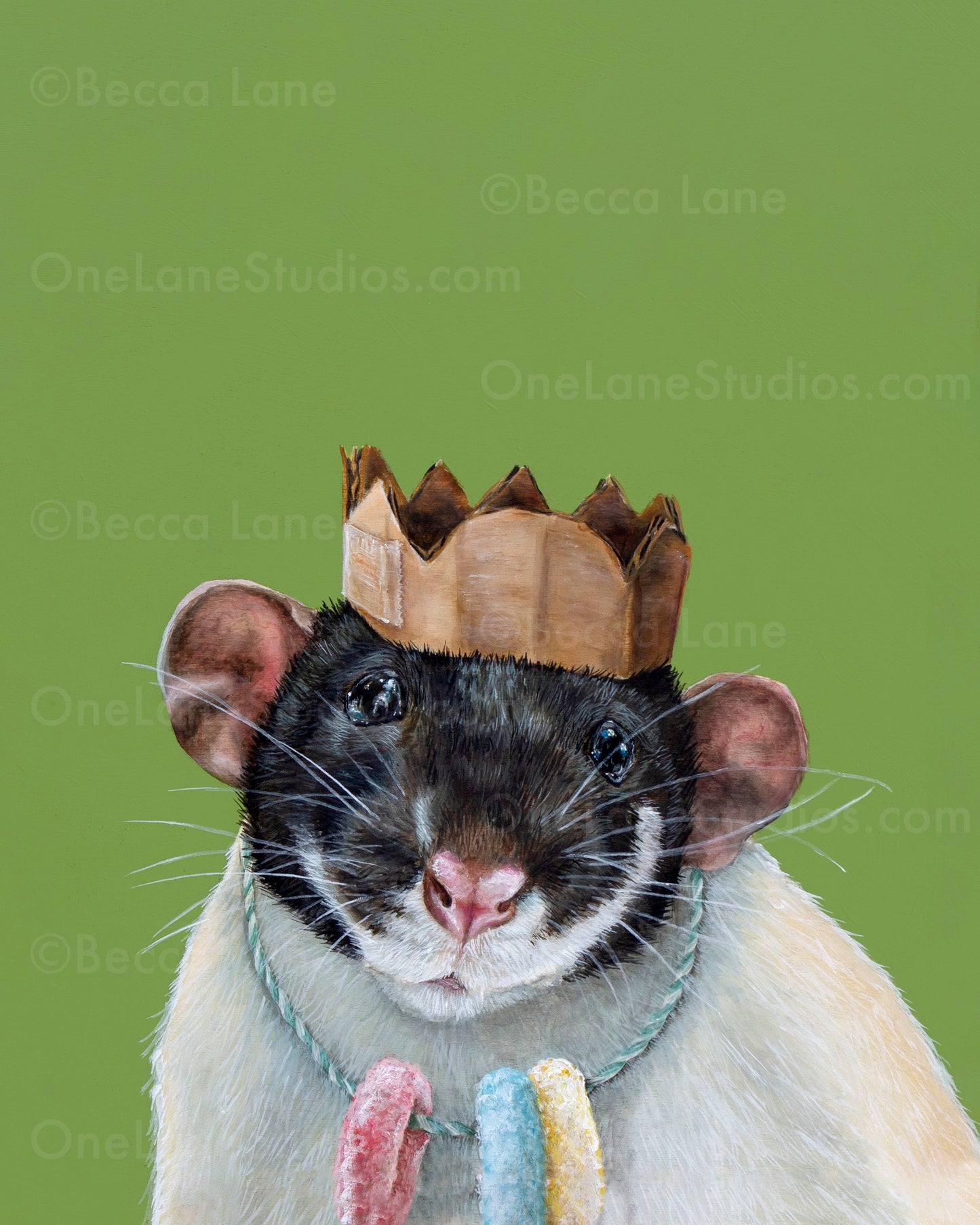 Florence Print (green rat painting art print)