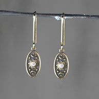 Vintage Cast Sun & Moon w/Semi Precious Stick Option Earring
