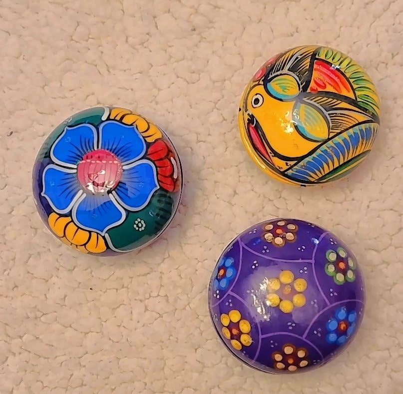 Hand-painted Ceramic Round Box  @3.5-2.5in