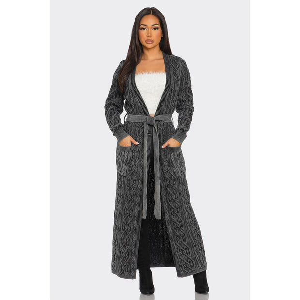 Cable Knit Long Cardigan
