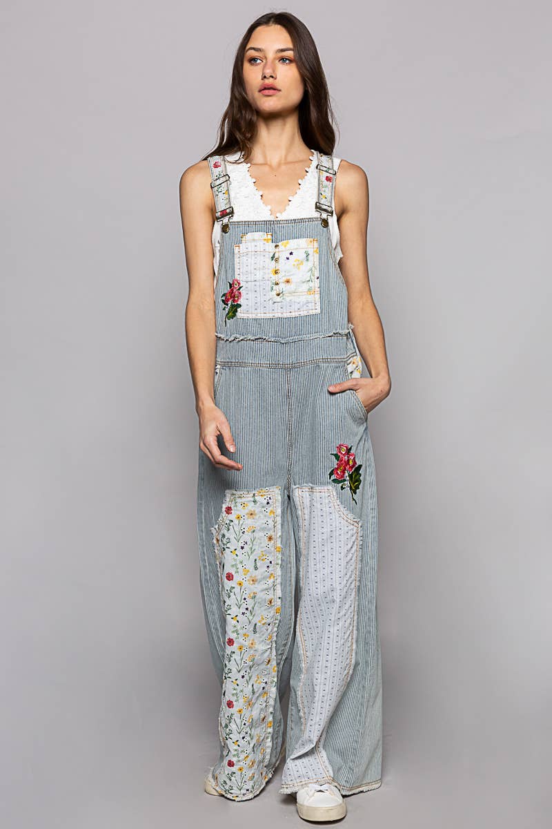 Patchwork Denim Overall