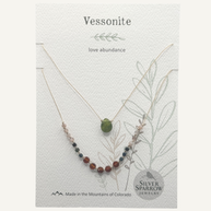Vessonite double layer drop necklace