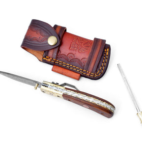 Titan Nebula Cascade Damascus Steel Pocket Knife