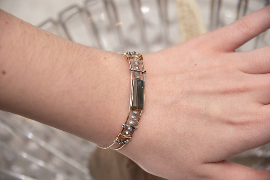 Labradorite Stacking Cuff Bracelet