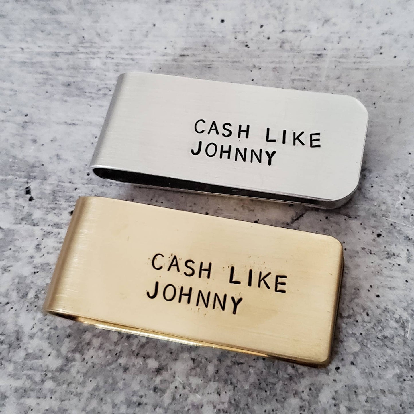 CASH LIKE JOHNNY Money Clip, Brass