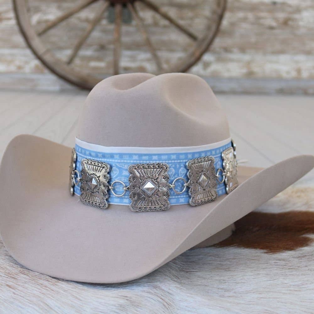 Large Rectangle Concho Hat Band