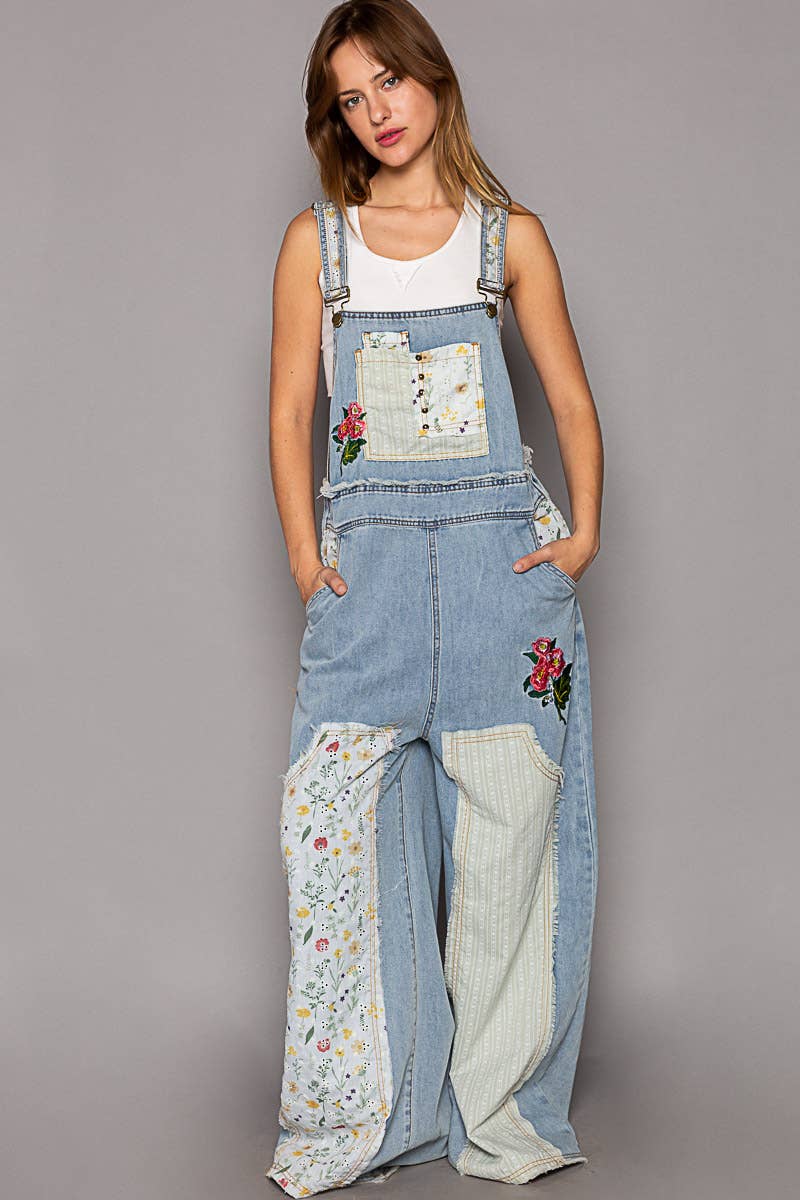Patchwork Denim Overall