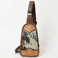 American Darling Hair-On Cowhide Western Leather Sling Bag - Hand-Tooled