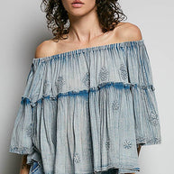 Off Shoulder Bell Sleeve Blouse