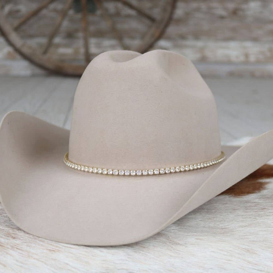 14K Tennis Chain Rhinestone Hat Band – The Dolly