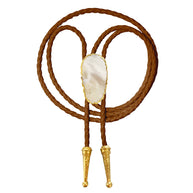 Gemstone Bolo Tie - Mother of  Pearl