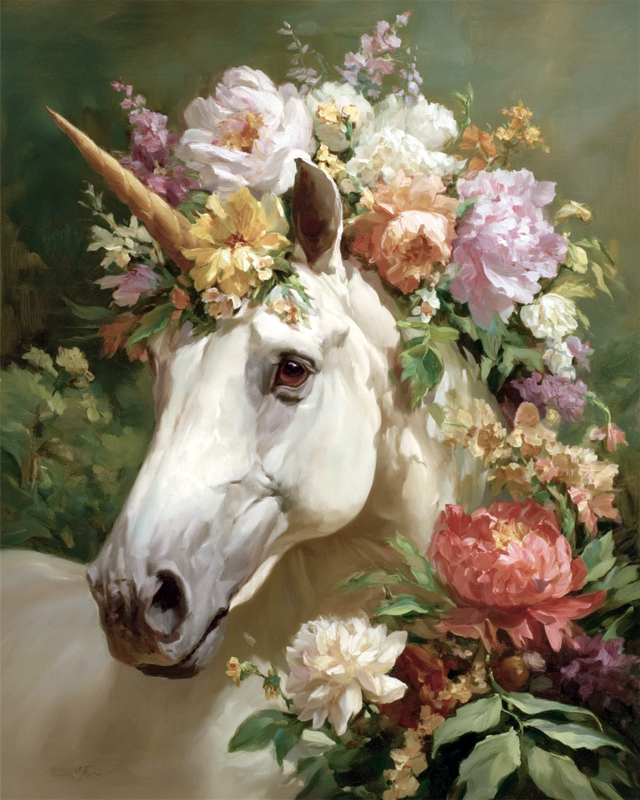 Floral Unicorn Art Print