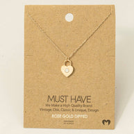 Gold Dipped Dainty Heart Lock Necklace