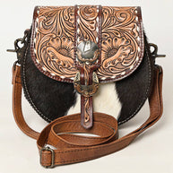 American Darling Western Hair-On Hide Crossbody with Tooled Accents