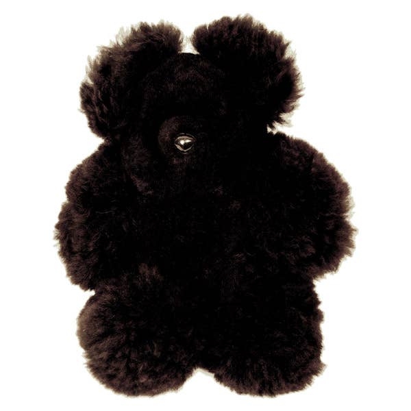 Alpaca Fur Teddy Bear Natural Black 12