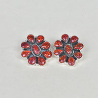 Stone Blossom Sterling Silver Earrings