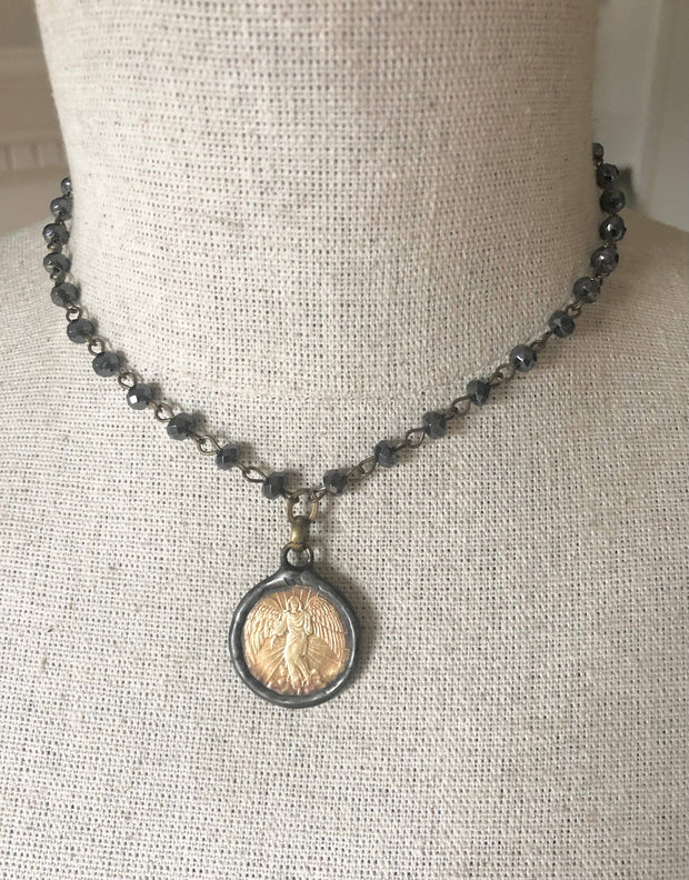 Old World Angel Coin Necklace