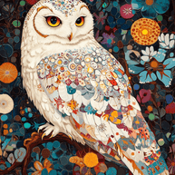 Abstract Snowy Owl Art Print