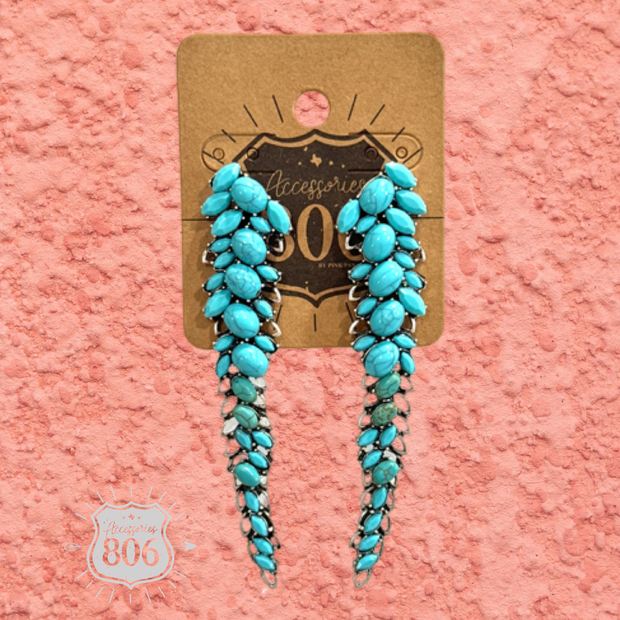 Turquoise waterfall earring
